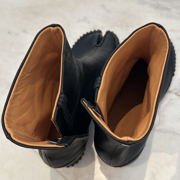 Exceptional quality black leather Japanese split toe tabi shoes boots sz9 - Picture 5 of 6